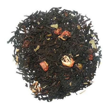 Thé noir de Chine aromatisé à la fraise des bois avec morceaux