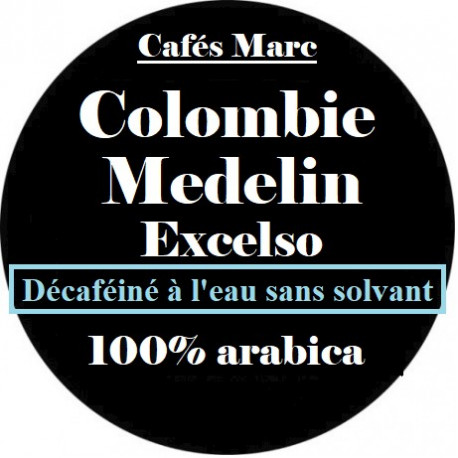 Café de Colombie Décaféiné à l'eau sans solvant