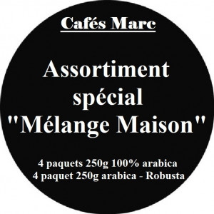 Assortiment cafés mélanges maison moulu expresso