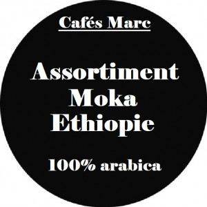 Assortiment café moka Ethiopie moulu piston