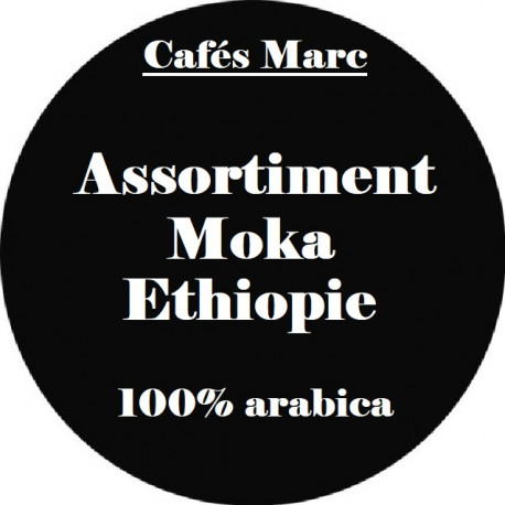 Assortiment café moka Ethiopie moulu cafetière expreso