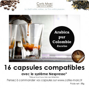 Café de Colombie en capsule compatible bio dégradable