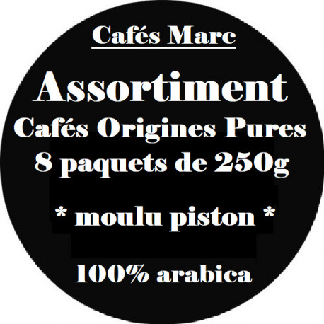 Assortiment cafés pure origines 100% arabica