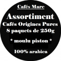 Assortiment Cafés Pure Origines Moulu Cafetière à Piston - Cafés Marc depuis 1945