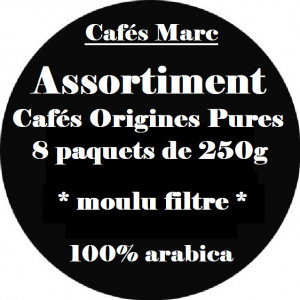 Assortiment cafés pure origines 100% arabica