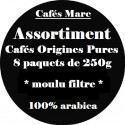 Assortiment Cafés Pure Origines Moulu Cafetière Filtre - Cafés Marc depuis 1945
