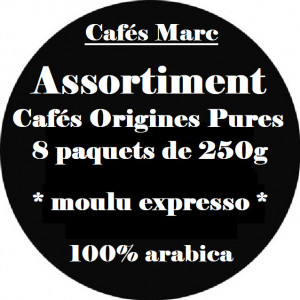 Assortiment cafés pure origines 100% arabica