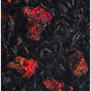 Thé noir de Chine aromatisé à la fraise des bois avec morceaux
